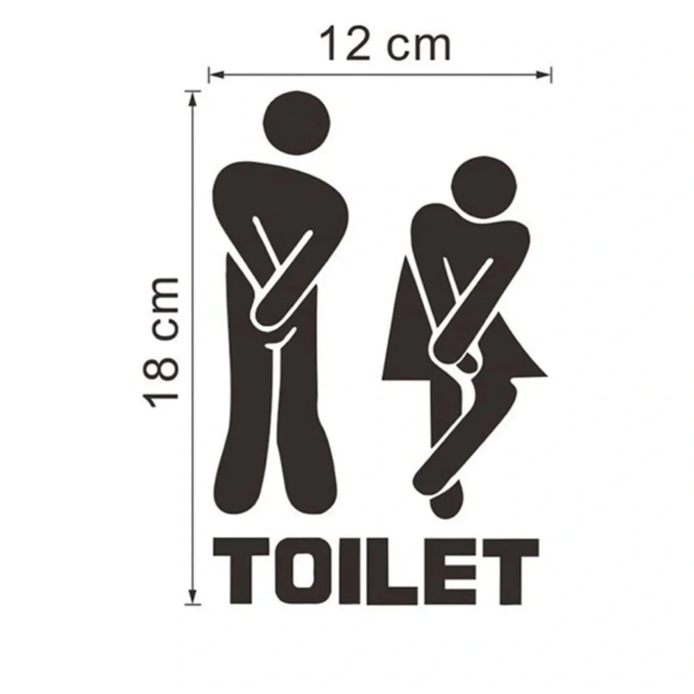 💋 Toilet Bathroom Sign Decal Sticker humor